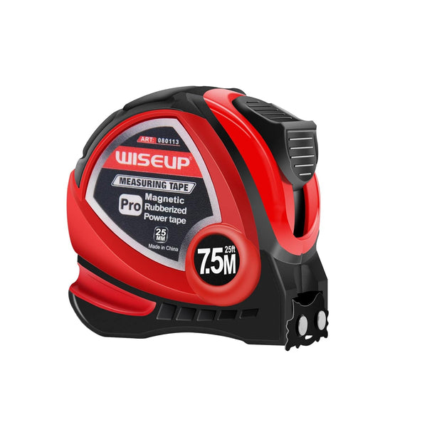 Magnetic Tape Measure 25 Ft with Fractions 1/8 and Metric, Easy to Read, Measuring Tape with Belt Clip for Engineers,