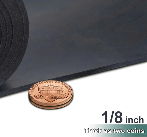Neoprene Rubber Strip Roll, 11.8" Wide × 48" Long × 1/8" Thick, Easy Cut Solid Sheet for DIY Gaskets, Crafts, Flooring