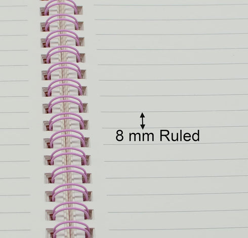 Yansanido Spiral Notebook, 4 Pcs A5 Thick Plastic Hardcover 8mm Ruled Pink Journals for Study and Notes - 160 Pages