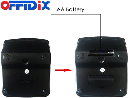 OFFDIX Office Desktop Calculator - Solar and Battery Dual Power, Portable 12 Digit Large LCD Display