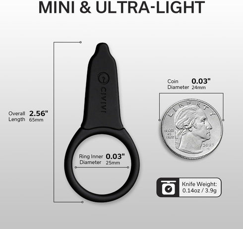 CIVIVI 3 Pack Utility Knife Set - Mini Box Cutter for EDC with 3 Extra Blades & Bead Chains (C22022A-2)