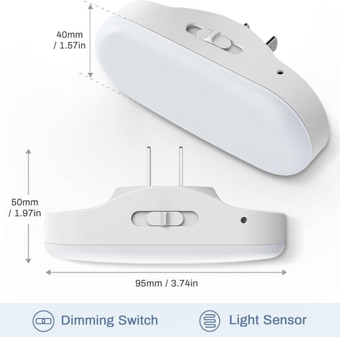 Dimmable 4 Packs DORESshop Night Lights Plug into Wall Daylight White, Cute Led Night Light, Dusk to Dawn Night Light