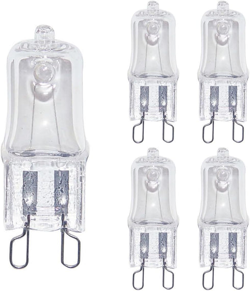 ShuoHui 5pcs G9 Halogen Bulb 25 40 60 Watt 120 Volt Dimmable T4