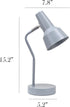 LD1078-GRY 15.2" Simple Designs Sleek Essentials Metal Cone Shade Desk Lamp with Adjustable Shade, for Office, Desk
