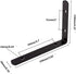 4 Pack 4.3x6'' Corner Bracket Shelf Bracket,Heavy Duty Black Stainless Steel L Corner Brace,Right Joint Angle Brackets