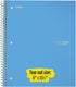 Five Star Spiral Notebooks, 1 Subject, Wide Ruled Paper, 100 Sheets, 10-1/2" x 8", Teal, Lime, Gray, 3 Pack