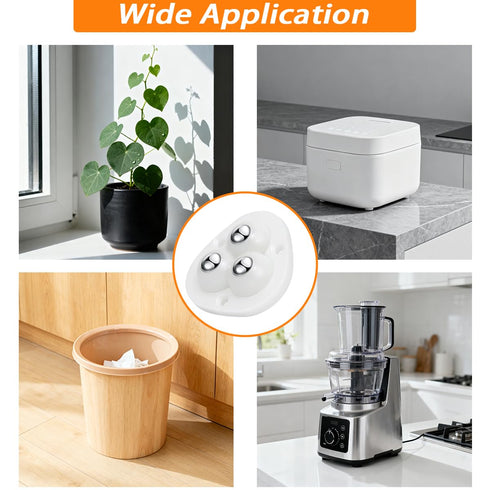 360 (White-16pcs) Self Adhesive Caster Wheels Appliance Rollers for Kitchen Swivel Universal Wheel for Storage Bins