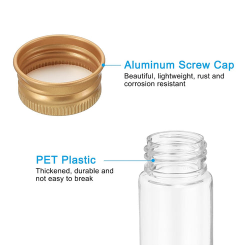 PATIKIL 80ml Plastic Test Tubes with Screw Caps, 6Pcs 128x33mm Flat Bottom Tubes for Scientific Party Decoration