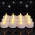 24 Pack Flameless LED Tea Lights Candles, Battery Operated Flickering Electric Fake Candle in Warm Yellow for