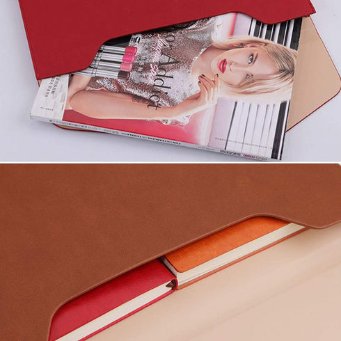 Enyuwlcm PU Leather A4 File Folder - Waterproof Document Holder Portfolio Envelope Case with Invisible Magnetic Closure