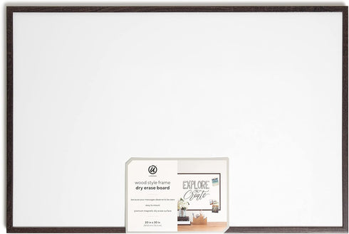 U Brands Magnetic Dry Erase Board with Wood Style Frame, Office Supplies, 20” x 30” for Home and Office Use