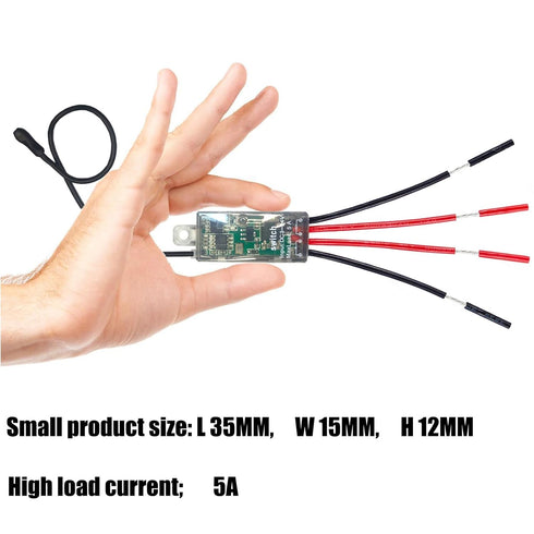 DC5V/12V/24V/5A /164ft 433MHz Mini Wireless Lights Switch kit,No Wiring Remote Switch Kit, No WiFi Needed, RF Remote