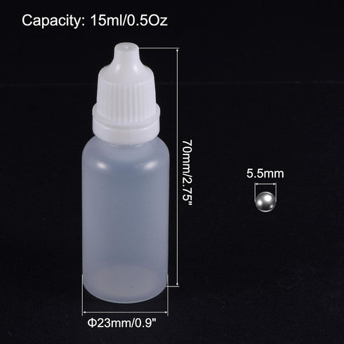 uxcell 200pcs 5.5mm 304 Stainless Steel Balls with 20pcs 15ml PE Bottle for Model Paint