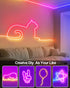 16.4Ft Smart Neon Rope Lights USB, LED Rope Lights IC & RGB Color Changing with APP Control, Music Sync Neon Strip