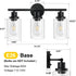 Unicozin 3 E26 Modern Bathroom Light Fixtures, Light Vanity Lights, Black Wall Lamp with Clear Glass for Bathroom