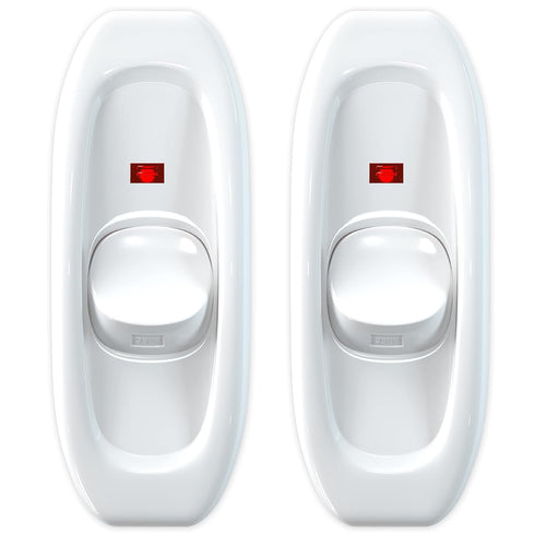 2 Pack Appliance Switch On/Off Button, Table Lamp Desk Light In-line Cord Switch, 250V 10A, White