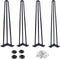 Osring 16 Inch Hairpin Table Legs with 1/2 Dia 3-Rods, Metal Furniture Legs