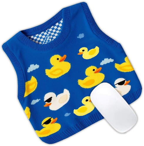 biunilei Cute Duck Sweater Mouse pad, Wireless Mouse Desktop Accessory, Non Slip Rubber