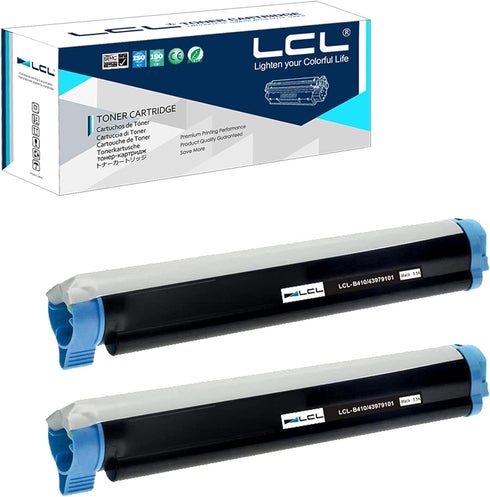 LCL Remanufactured Toner Cartridge Replacement for OKI B410 B420 B430 B440 (2-Pack Black)
