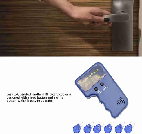 125KHZ 6 Dioche Handheld Card Copier Portable Low Power Consumption Reader Writer Duplicator with Cards Keyfobs