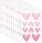 LXUEJIE 120 Pieces Heart Wall Decals, Pink Heart Shape Wall Stickers, PVC Removable