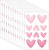 LXUEJIE 120 Pieces Heart Wall Decals, Pink Heart Shape Wall Stickers, PVC Removable