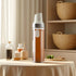LUMINFLY 17 Oz, 500 Ml 2 Maple Syrup Bottle with Auto Flip Lid Olive Oil Glass Bottle, Leakproof Honey Jar, Kitchen