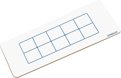 SCRIBBLEDO Dry Erase Ten Frame Board 4" x 12" Double Sided for Kids to Visualize Base 10 Number Concepts