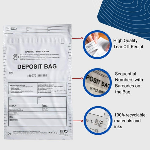 USPACKSMART Clear Plastic Deposit Bags, 9"x12" for Secure Bank Deposits, 100-Pack