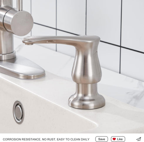 40" GAGALIFE Kitchen Sink Soap Dispenser Brushed Nickel, Under Sink Soap Dispenser with Silicone Extension Tube Kit,Say