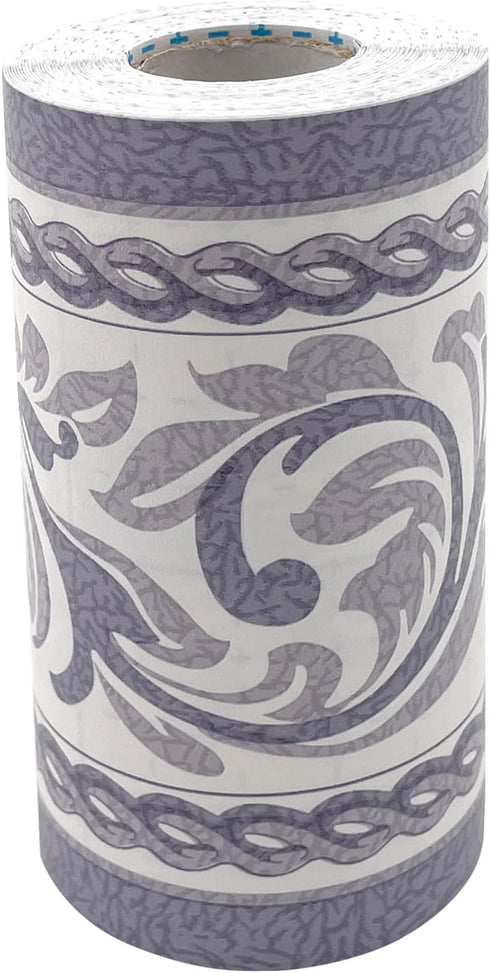 Yifely Moistureproof PVC Wallpaper Border, Peel & Stick Scroll Wall Borders Sticker for Home Decor