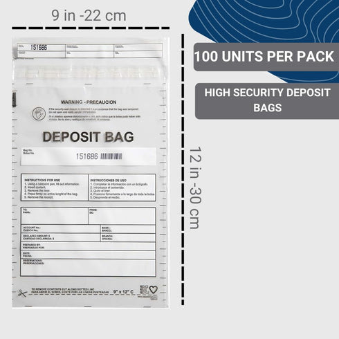USPACKSMART Clear Plastic Deposit Bags, 9"x12" for Secure Bank Deposits, 100-Pack