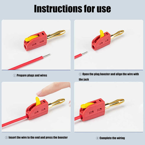 Obotsnoi 32A 4mm Quick Connection Banana Plug for High Current Applications with Antioxidation Materials Optimally