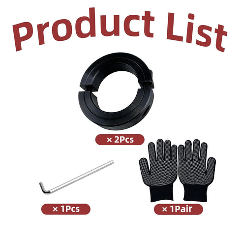 1-1/2" 2-3/8" Set (2Pcs) Bore OD Double Opening Clamp-On Screw Collar with Black Oxide Coating for Construction