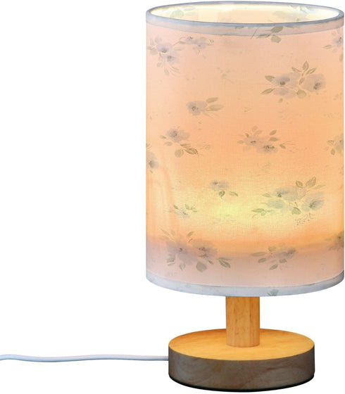 Bolaz Small Table Lamp for Bedroom Blue Small Floral Pattern Table Lamp Nightstand Lamp for Livingroom Office Reading