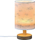 Bolaz Small Table Lamp for Bedroom Blue Small Floral Pattern Table Lamp Nightstand Lamp for Livingroom Office Reading