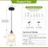 7.87" Mini Glass Pendant Light H Hanging Light Fixture with Frosted Glass Farmhouse Black Modern Cylinder Pendant