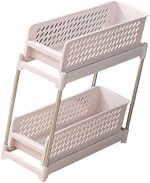 NOENNULL Rolling Cart Storage Trolley Cart Slide Out Rolling Utility Cart Shelf Rack on Wheels Multi-purpose Shelving