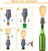 Bottle Lamp Kit with 9mm Glass Drill Bit, DIY Lamp Kit for Liquor Bottles, Slip on Socket, 8 Feet Power Cord