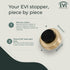 EVI Wall Mounted Doorstop in Natural Silicone, Adhesive or Screw Installation, Brass Matte (Mod. I-254)