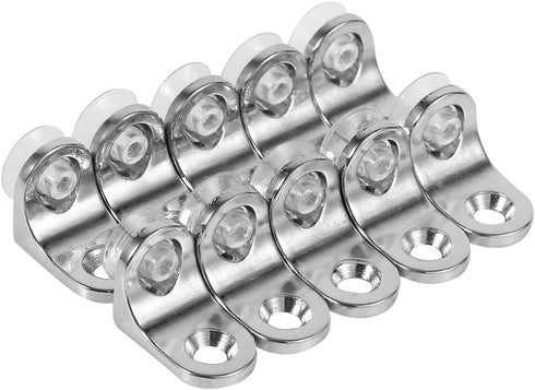 10 Pack, 9.8x5.9 Inch, Zinc Alloy Glass Shelf Holders, Plated, Silver, with Suction Cups, Shelf Bracket for Glass