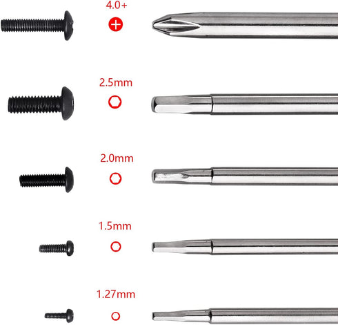 5 in 1 RC Hobby Repair Tools Kit, Hex Driver Set with Magnetic Allen Wrench, Drill Bits & Phillips Screwdriver Bit