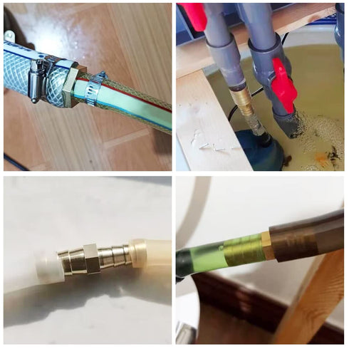 Joywayus Hose Barb Reducer 5/8" to 3/4" Barb Fitting Reducing Splicer, Hex Union Brass Fitting for Water/Fuel/Air
