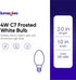 4W C7 Bulb 120V Bulb Bulbs E12 2 Pack lumenivo Replacement Frosted White Incandescent Light for Holiday Decor, Small