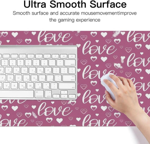 Generic 35. 4" 16. 5" Retro Cute Hearts Desk Mat Multifunctional Mouse Pad Long, Waterproof Dual Sided Desk Mat