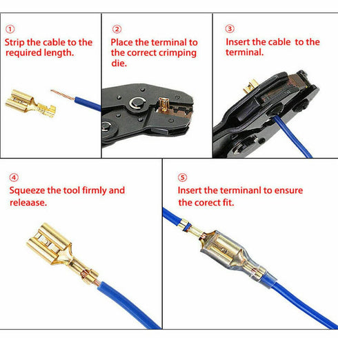 315PCS Quick Splice Male and Female Wire Spade Connector Crimp Terminal Block Assortment Kit with Insulating Sleeve