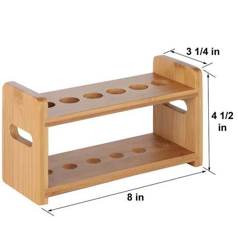 Lily's Home Bamboo Test Tube Vial Holder Rack, 6 Tube Capacity, Great as Pen Stand, Rack Only, Tubes Not Included
