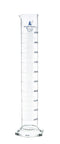 EISCO Graduated Cylinder, 2000ml, Class A Tolerance ±10.0ml, Hexagonal Base, Blue Graduations, Borosilicate Glass