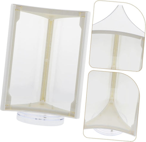 A5 SEWACC Rotatable Desktop Menu Holder White Triangular Three-sided Table Sign Stand with Base for Restaurant Tabletop