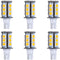 T5 T10 Wedge Base LED Light Bulb: High Brightness 12VAC/DC 3Watt 2700K-3000K Warm White for Outdoor Lighting, Pack of 6